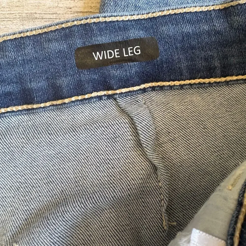 Judy Blue Jeans Sz 15/32 Med Wash Blue Denim Wide Leg Baggy Faded Skater Casual - Picture 7 of 10